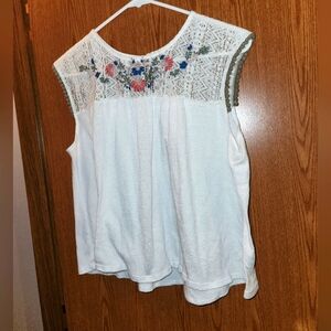 Cape Juby Pretty White Size Large Blouse